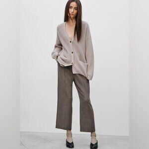 Aritzia Wilfred Joudin Wool Viscose Wide Leg Cropped Trouses Pants Size M